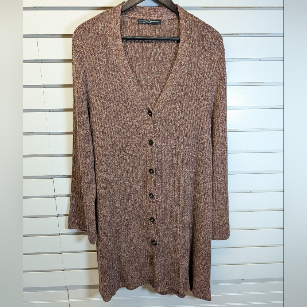 Peruvian Connection Long V-Neck Button Front 100%… - image 1